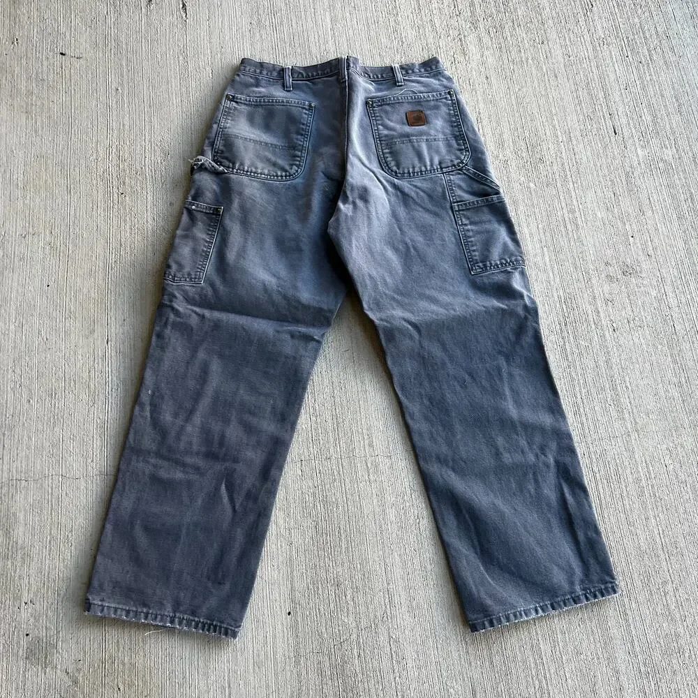 Carhartt faded gray double knee work wear carpenter pants